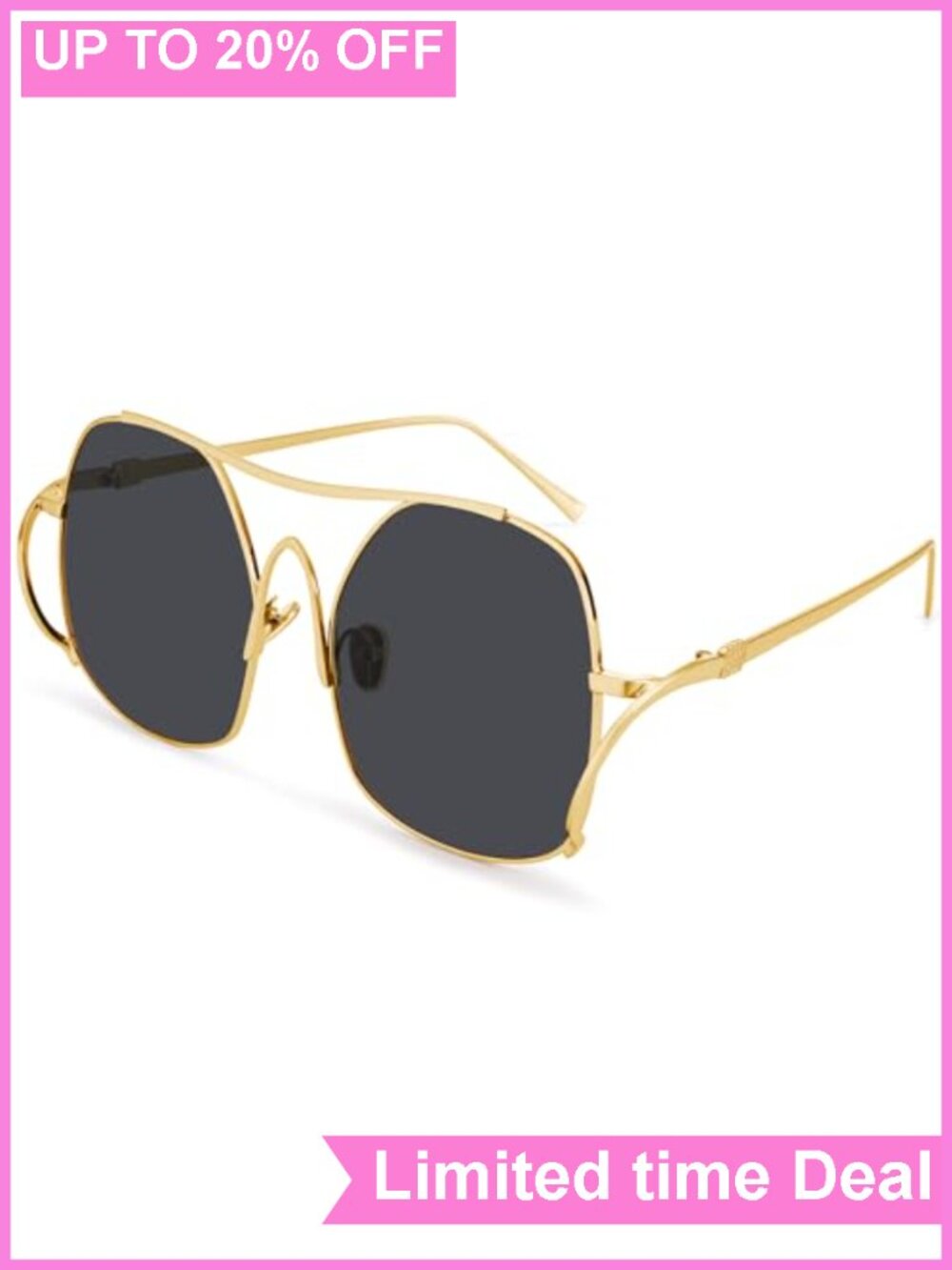 Oversized Aviator Sunglasses for Women UV400 Metal Frame